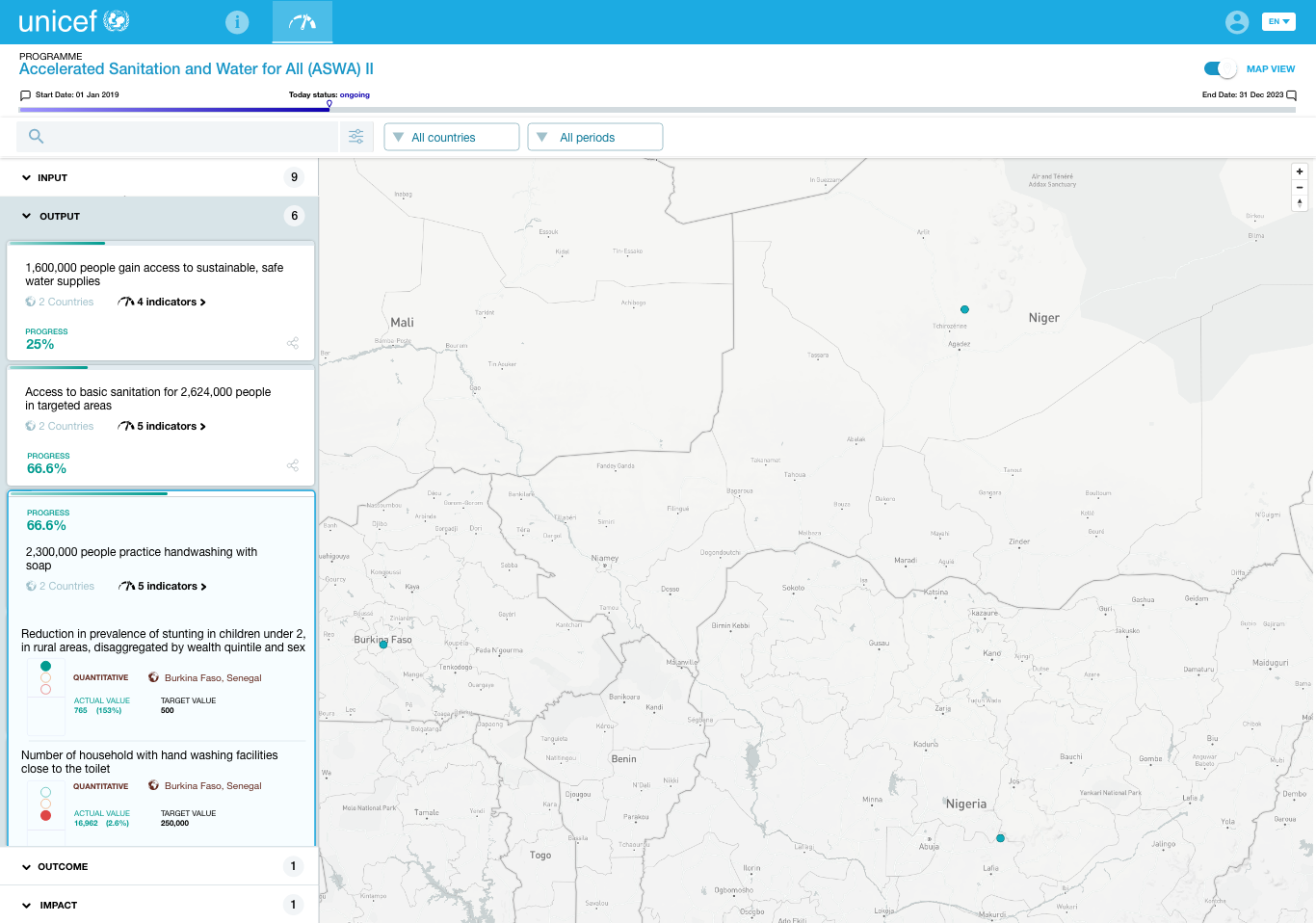 Country-level detail expanded from the regional view